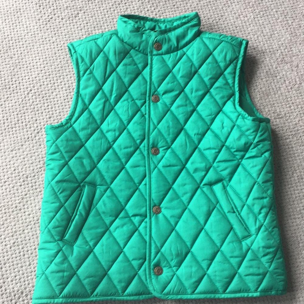 Green quilted vest